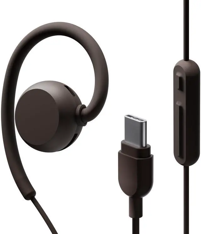 Main image of nwm Wired On-Ear Speakers (USB Type-C Open Ear Earphones) Prevents Sound Leakage with PSZ Technology Including Microphone Designed by NTT Sonority in Japan | Dark Brown