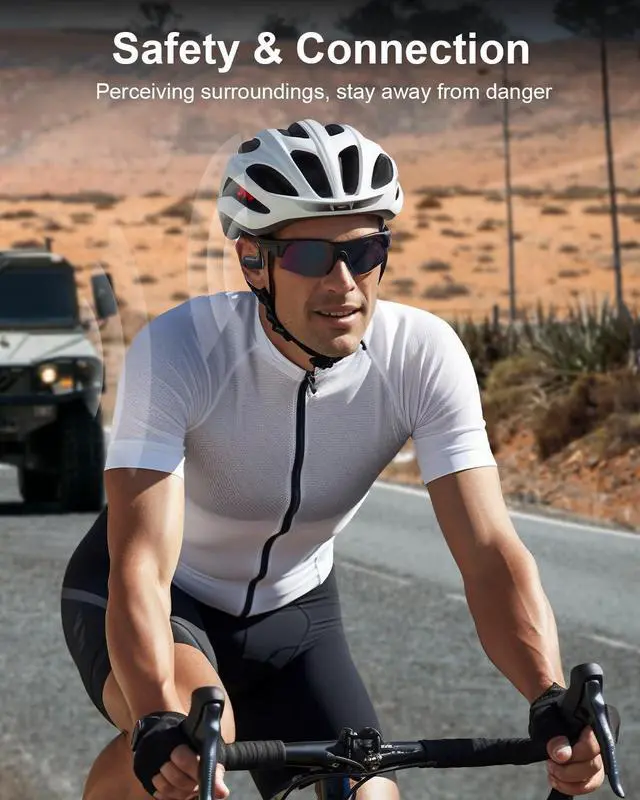 Alt view image 3 of 5 - Open Ear Bluetooth Headphones,Wireless Air Conduction Earbuds with Bluetooth 5.3 & Secure Fit,10H Playtime,Magnetic Fast Charge,IPX5 Waterproof,Lightweight & Built-in Mic for Running,Cycling,Workout