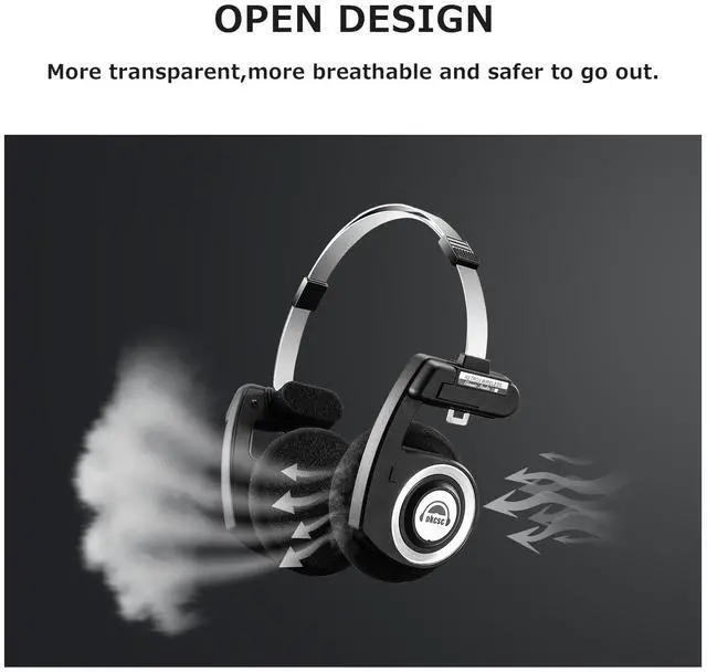 Alt view image 5 of 5 - okcsc Classic On-Ear Headphones, Retro Style,MMCX Wired Plug,Ultra Lightweight Retro Headsts/Bullt-in Mic/40mm Class Composite Film,for Listen Music/Sports/Fashionable Wear/Birthday Gifts,MMCX/Black