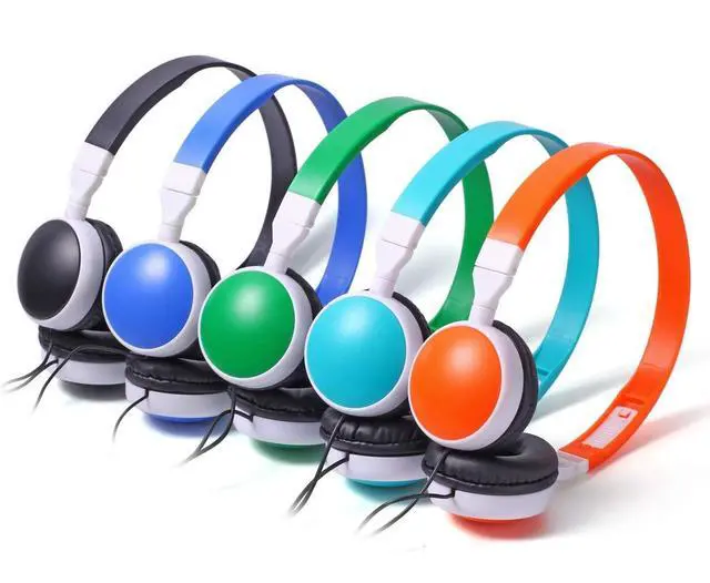 Alt view image 3 of 5 - Keewonda Bulk Headphones for Classroom 10 Pack Wholesale Students Headsets KW-N10 Mixed Color Durable Children Headphones Earbuds for Kids for School