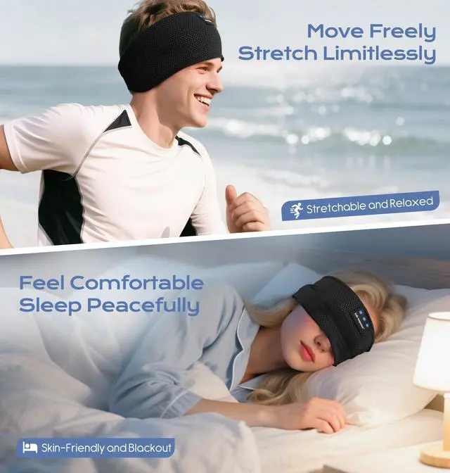 Alt view image 2 of 5 - ink-topoint Sleep Headphones Headband Bluetooth 5.4, Sports Wireless Earphones Sleeping Headphones with Ultra-Thin HD Stereo Speaker for Sleeping Gift Workout Running Jogging Yoga