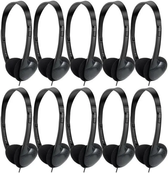 Main image of OSSZIT 30 Pack Class Set Headphones for Kids Students School Classroom Headphones Bulk Earphones Adjustable with 3.5 mm Jack for Library Children Adults (Black Color)