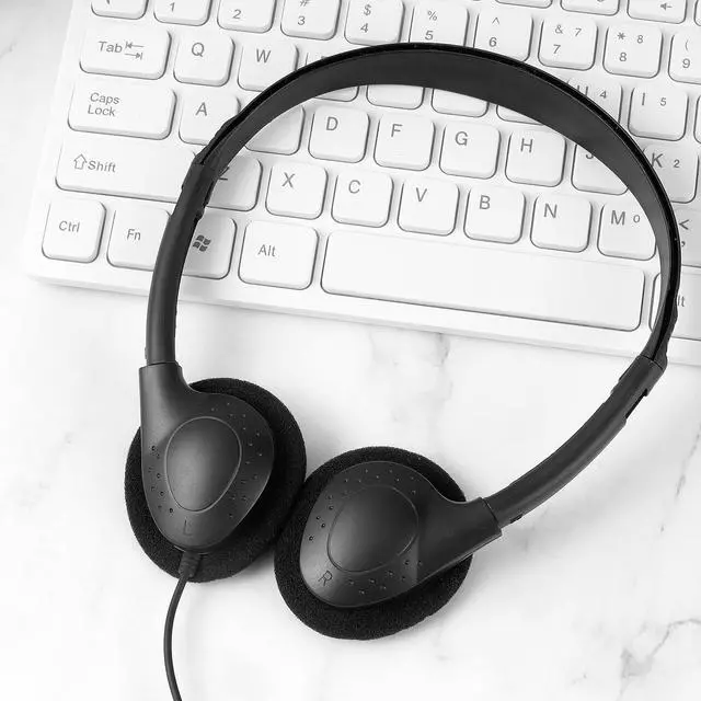 Alt view image 3 of 5 - OSSZIT 30 Pack Class Set Headphones for Kids Students School Classroom Headphones Bulk Earphones Adjustable with 3.5 mm Jack for Library Children Adults (Black Color)