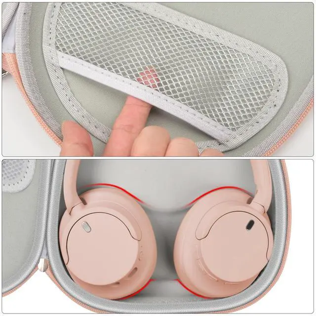 Alt view image 3 of 5 - PAIYULE Case Compatible with Sony WH-CH720N WH-CH520 WH-1000XM4 Noise Canceling Wireless Headphones Bluetooth Over The Ear Headset, Carrying Storage for JBL Tune 720BT 510BT (Box Only) (Rose Gold)