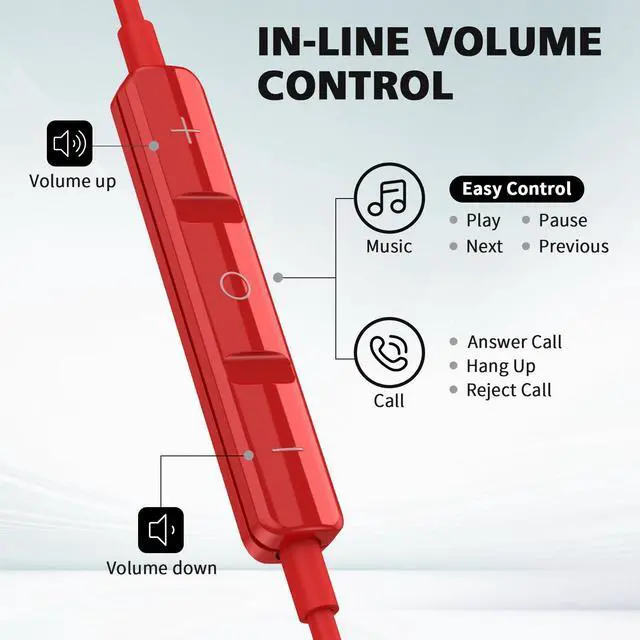 Alt view image 3 of 5 - USB C Headphone for Samsung S25 Ultra S24+ S23 Fe S22, Type C Earphone Noise Isolating with Mic Stereo Magnetic Corded USBC Earbud for iPhone 16 15 Pro Max Plus iPad Galaxy A35 Flip 6 Pixel 9 8 7, Red