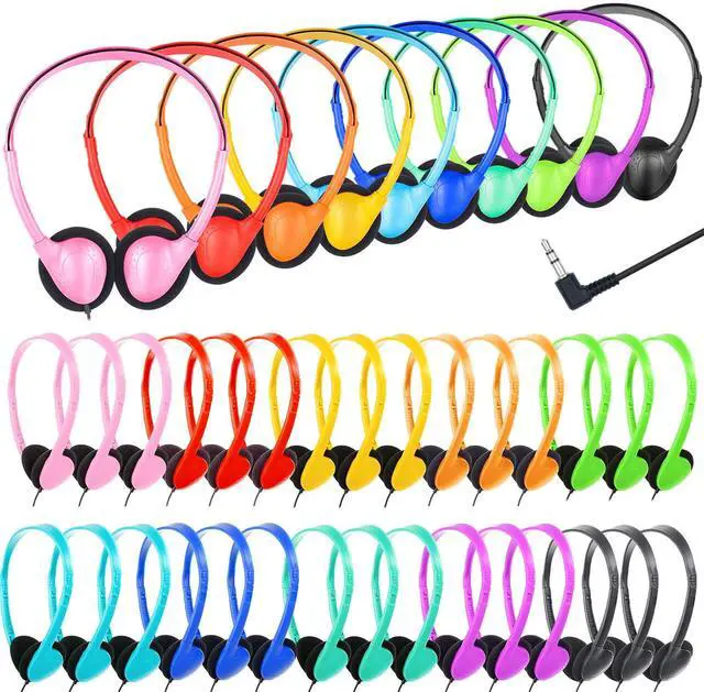 Main image of ZNXZXP 18 Pack Kids Headphones Bulk for School Classroom Wired Headphones for Kids Students Child Toddler Teens boy Girl Library Airplane Multi Color 3.5mm Jack