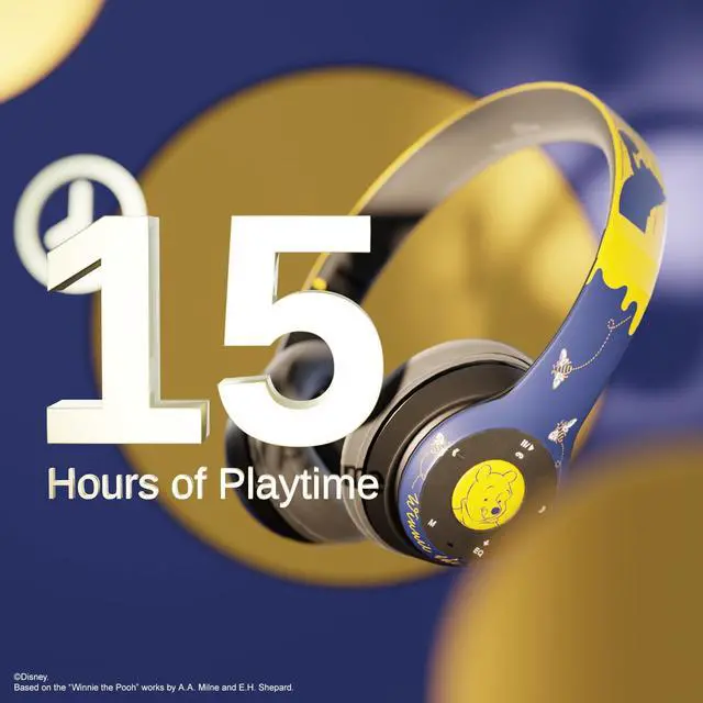 Alt view image 2 of 5 - Disney Winnie The Pooh Bluetooth Headphones Over The Ear | Bluetooth Wireless Headset W/Built in Mic and Up to 15 Hrs Playtime- Winnie The Pooh Gifts for Women, Men, Fans of All Ages