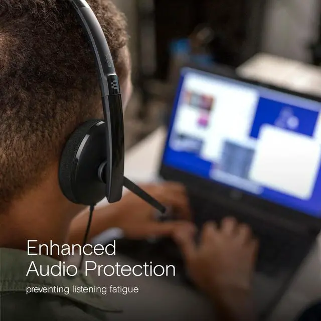 Alt view image 2 of 5 - EPOS Adapt 160 USB II - Wired, Double-Sided, UC Optimized Headset with USB Connectivity - Superior Stereo Sound - Enhanced Comfort - Call Control - Black