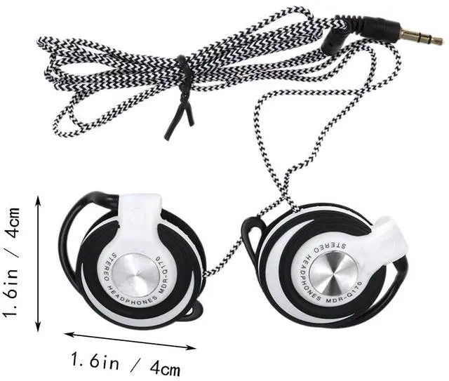 Alt view image 3 of 5 - Gadpiparty Clip-On Ear Headphones - Wired Headset for PC, MP Player, DVD, Sports - Earhook Earbuds with Earplugs