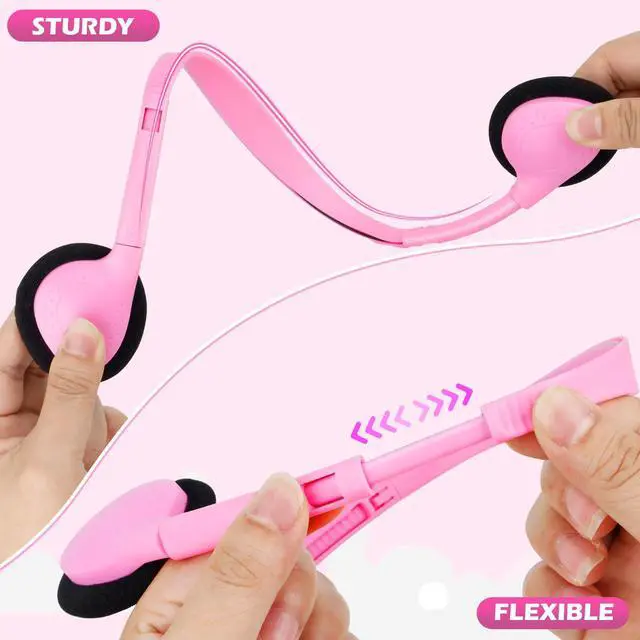 Alt view image 4 of 5 - YFSFQS 18 Pack Classroom Kids Headphones Bulk for School Students Children Teen Boys Girls, Wholesale Bulk Headphones for Classroom Earphones 3.5mm Jack(Mix Colors)