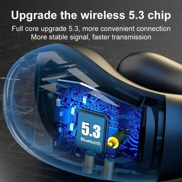 Alt view image 4 of 5 - ShuQiaoSi Open Ear Clip on Headphones, Wireless Earbuds Bluetooth 5.3 Sport Earphones Built-in Mic with Ear Hooks Ear Buds, Waterproof Design for Running Fitness, Sports, Cycling, Driving