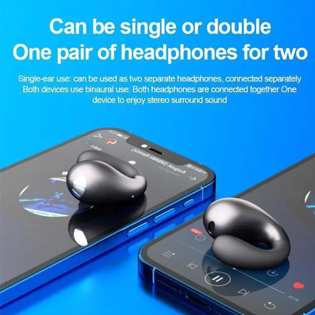 Alt view image 5 of 5 - ShuQiaoSi Open Ear Clip on Headphones, Wireless Earbuds Bluetooth 5.3 Sport Earphones Built-in Mic with Ear Hooks Ear Buds, Waterproof Design for Running Fitness, Sports, Cycling, Driving