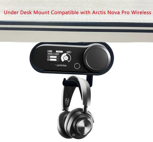 Alt view image 2 of 5 - spansee Under Desk Mount Compatible with Arctis Nova Pro Wireless, Under Table Headphone Holder Compatible with Steelseries Arctis Nova Pro Wireless (Screws Included