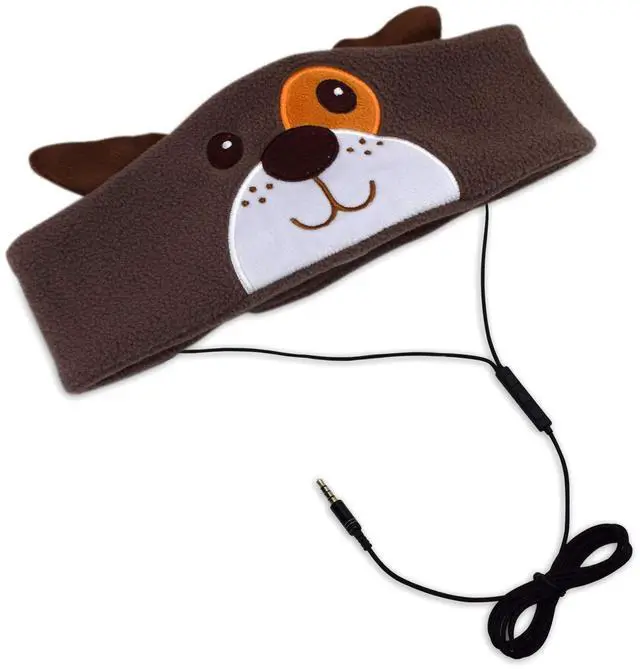 Alt view image 2 of 5 - Contixo Kids Headphones, 85dB Volume Limiting with Adjustable Speakers Soft Children Fleece Headband Toddler Headphones for Home and Travel - Animal Character Design-Dog