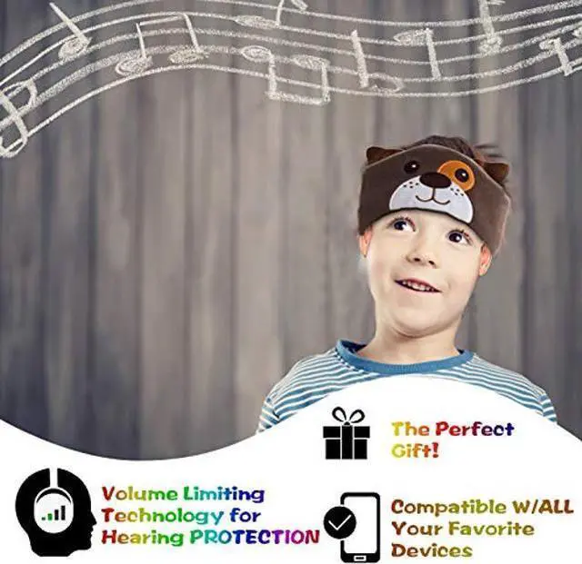 Alt view image 4 of 5 - Contixo Kids Headphones, 85dB Volume Limiting with Adjustable Speakers Soft Children Fleece Headband Toddler Headphones for Home and Travel - Animal Character Design-Dog