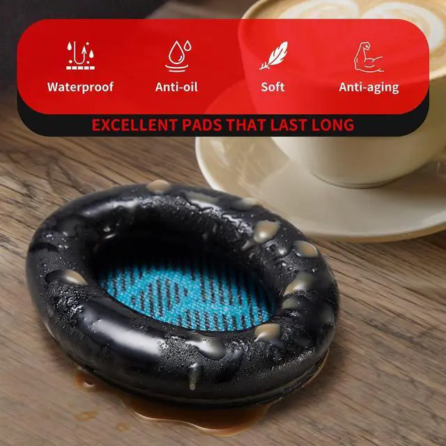 Alt view image 4 of 5 - Krone Kalpasmos Replacement Headphone Covers for Bose QuietComfort 35 ii/QC35/QC25/QC2/QC15/Ae2/Ae2i/Ae2w/SoundTrue & SoundLink - Blue