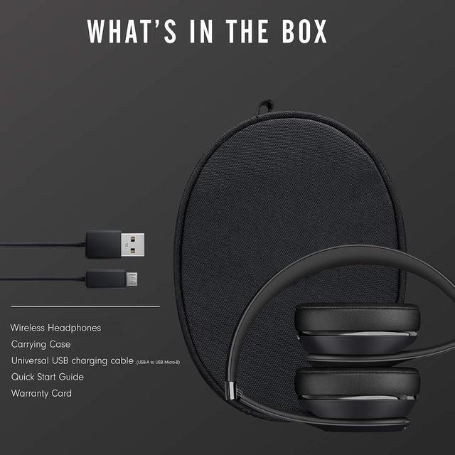 Alt view image 3 of 5 - Wireless On-Ear Headphones, Wireless/Solo/Third - W1/Headphone Chip, Class/1 Bluetooth, 40 Hours of Listening Time - Gloss Black (Previous Model)
