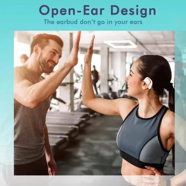 Alt view image 3 of 5 - ZHONGDE Wireless Running Earbuds, 100 Hour Long Battery Life Over The Ear Earbuds with EarHooks, Around Ear Buds Wireless Earbuds with Microphone, Earphones in Ear Headphones LR06