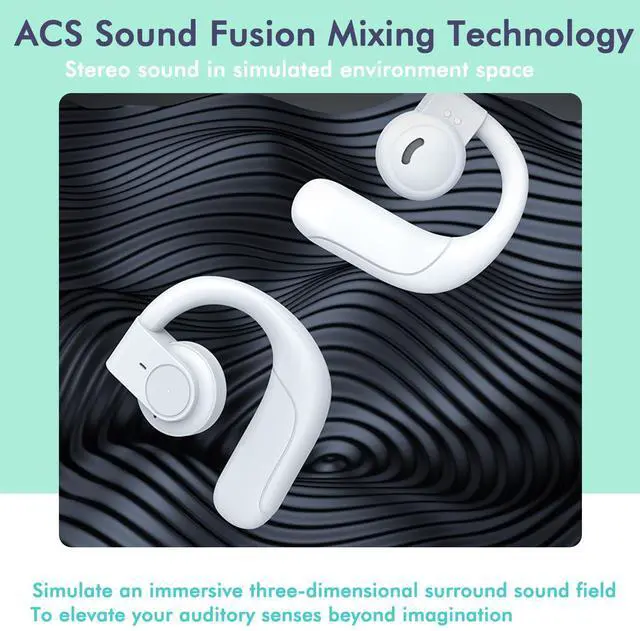 Alt view image 5 of 5 - ZHONGDE Wireless Running Earbuds, 100 Hour Long Battery Life Over The Ear Earbuds with EarHooks, Around Ear Buds Wireless Earbuds with Microphone, Earphones in Ear Headphones LR06