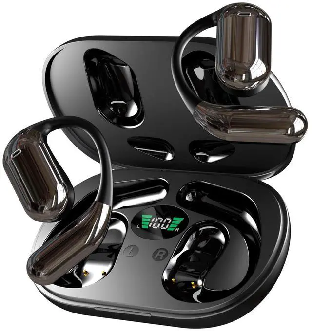 Main image of Hsility Wireless Earbuds Bluetooth Earbuds Built-in Mic with Ear Hooks 50H Playtime Ear Buds LED Display Charging Case Waterproof Design for Running Fitness