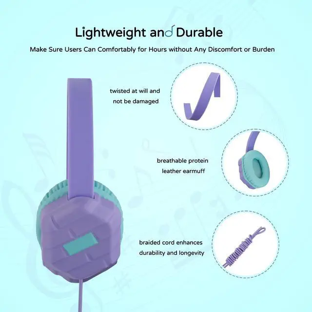 Alt view image 3 of 5 - Olyre Kids Wired Headphones with Mic T16 Packs with 3 Colors