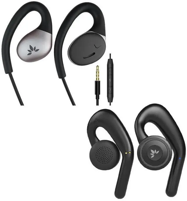 Main image of Avantree Resolve - AUX 3.5mm Wired Open-Ear Earbuds with Mic &in-Line Volume Control, Designed for Medium Ears & TWS116 - Open-Ear Wireless Headphones & Charging Dock with Surroundings Awareness