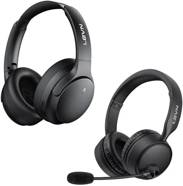 Main image of LEVN Hybrid Active Noise Cancelling Headphones, Bluetooth Headset
