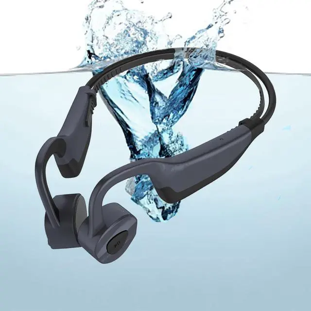 Main image of Bone Conduction Headphones Bone Conduction Wireless Earbuds Swimming Headphones Open Ear Headphones Underwater Headphones For Swimming Built-In Mic Sports Headset With 16G Memory Swimming grey