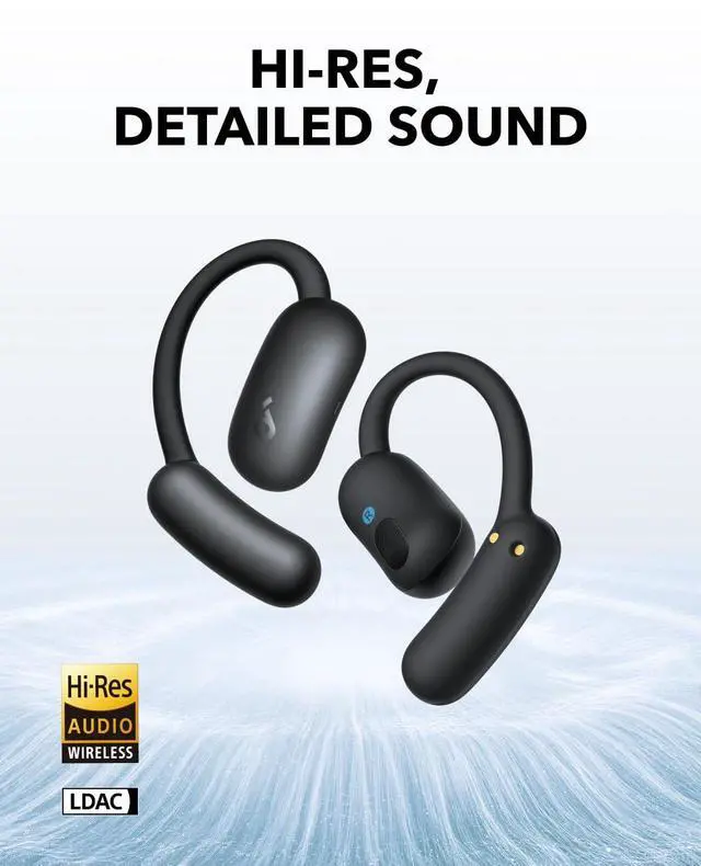 Alt view image 5 of 5 - Soundcore AeroFit 2 by Anker Open-Ear Headphones with P30i, Adjustable Ear Hooks, Snug Fit, Rich Bass, Hi-Res Wireless Audio, 42H Playtime, Bluetooth 5.4, App Control, IP55, AI Clear Calls