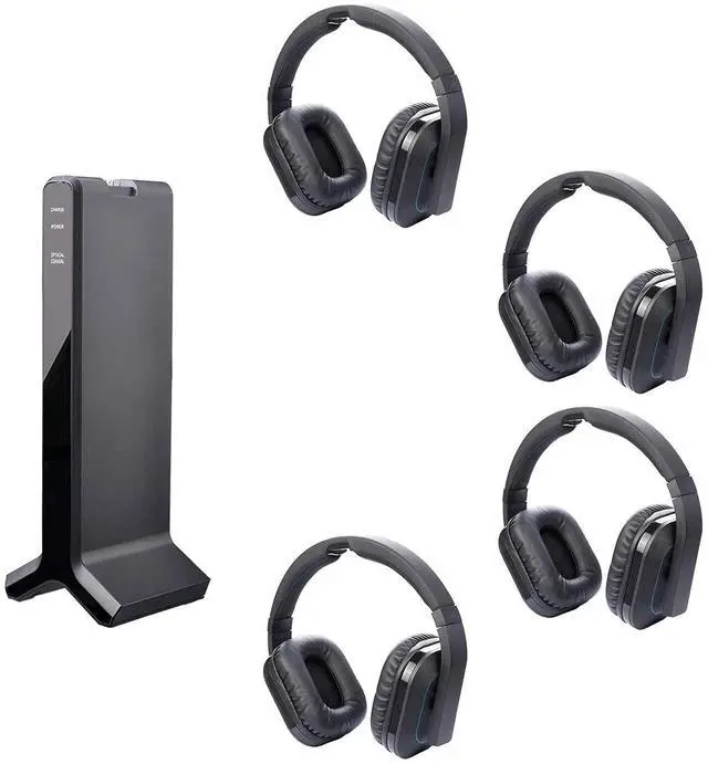 Main image of Multiple Wireless Headphones for TV, 4 Headphones w/ 1 Transmitter, No Audio Delay, Easy to Use, Individual Volume Control - HT2804