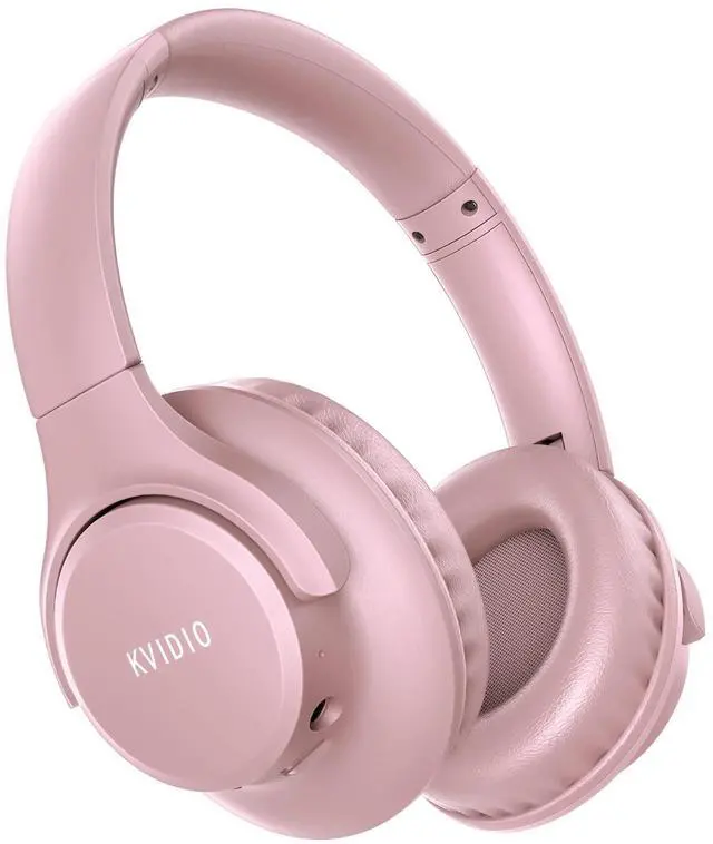Main image of KVIDIO Bluetooth Headphones Over Ear, 65 Hours Playtime Wireless Headphones with Microphone, Foldable Lightweight Headset with Bass and Stereo Sound Low Latency for Travel Work Cellphone