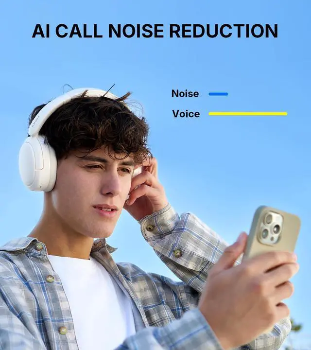 Alt view image 5 of 5 - Edifier W800BT SE Wireless Over-Ear Bluetooth 5.4 Headphones - AI Call Noise Cancellation - 45H Playtime - Fast Charging - AAC Codec - Dual Device- Game Mode - Foldable - White