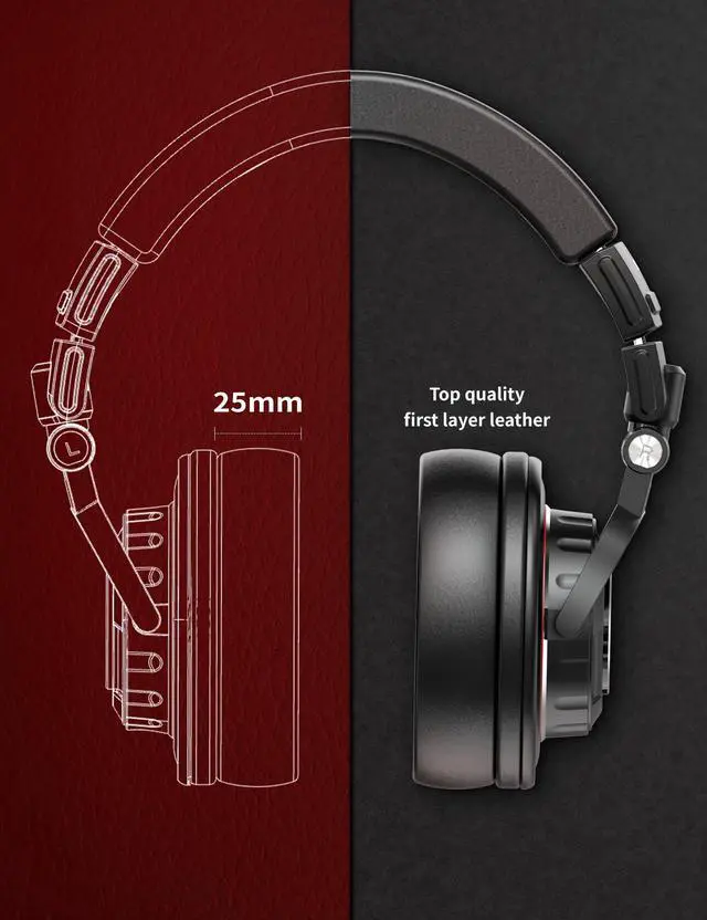 Alt view image 4 of 4 - talomen Ti660X Professional Studio Monitoring Wired Headphones, Over-Ear Closed-Back Dynamic Headphone for Tracking, Mixing, DJing, and Mastering, Detachable Cables, Sound Isolation, Black