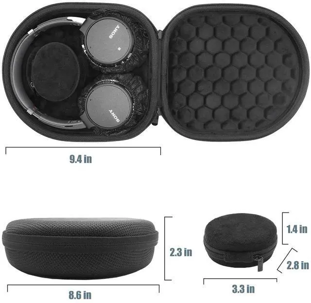 Alt view image 3 of 5 - ProCase Hard Case for Sony WH-CH720N/ WH-CH710N/ WH-CH520/ WH-CH510/ WH-1000XM5/ WH-1000XM4/ WHXB910N/ Bose 700 Noise Cancelling Wireless Headphones, Travel Carrying Bag with 2 Dust Covers -Black