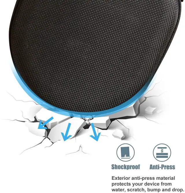 Alt view image 5 of 5 - ProCase Hard Case for Sony WH-CH720N/ WH-CH710N/ WH-CH520/ WH-CH510/ WH-1000XM5/ WH-1000XM4/ WHXB910N/ Bose 700 Noise Cancelling Wireless Headphones, Travel Carrying Bag with 2 Dust Covers -Black