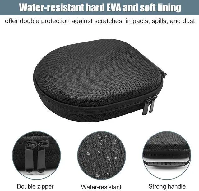Alt view image 4 of 5 - ProCase Hard Case for Sony WH-CH720N/ WH-CH710N/ WH-CH520/ WH-CH510/ WH-1000XM5/ WH-1000XM4/ WHXB910N/ Bose 700 Noise Cancelling Wireless Headphones, Travel Carrying Bag with 2 Dust Covers -Black