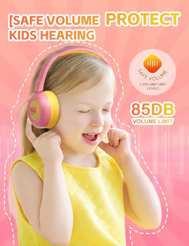 Alt view image 3 of 5 - Kids Bluetooth Headphones,Toddler Headphones with Microphone,85dB Volume Limited,Bluetooth 5.3 Twistable Lightweight Kids Wireless Earphones for Boy Girl Tablet Travel School