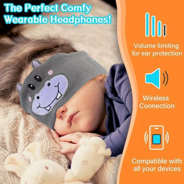 Alt view image 4 of 5 - RBFSAH Kids Wireless Headphones, Over Ear Headphones for Children & Toddlers, with Thin Speakers & Super Soft Fleece Headband (Owl)