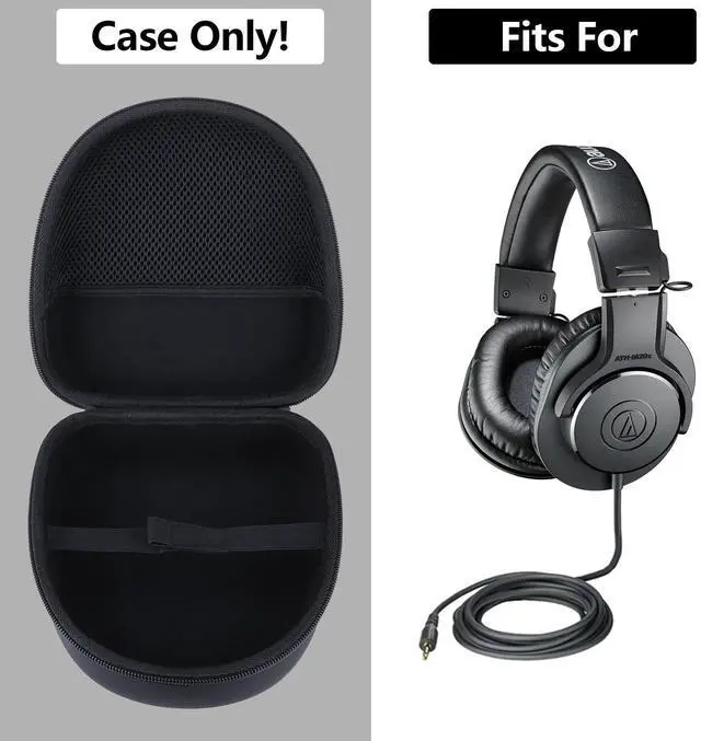Alt view image 3 of 5 - RIYADAone Hard Case Replacement for Audio-Technica ATH-M50X ATH-M20X ATH-M30X ATH-M70X ATH-M40x Professional Studio Monitor Headphones (Black Case)