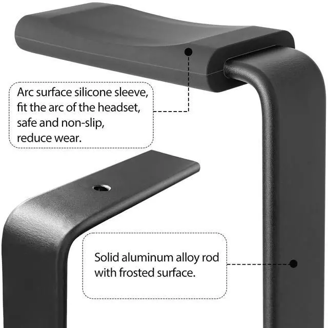 Alt view image 3 of 5 - Headphone Stand for Desk - Wooden Headset Stand for Desk - Wooden Headphone Holder with Airpods Max and More(Square)
