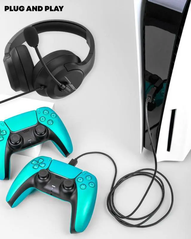 Alt view image 3 of 5 - Gaming Headset for Xbox One, PS5, PS4, PC, Sega Game Gear and Other Devices with 3.5mm Audio Jack, Plug and Play, Gaming Headphones for Nintendo Switch with Clear Mic, Folding Design for Kids (Black)