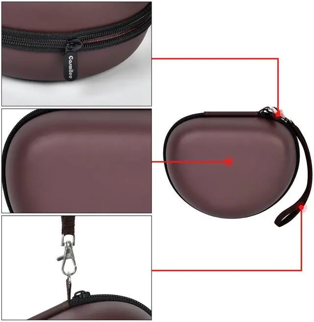 Alt view image 4 of 5 - Headphone Case for Skullcandy Crusher/Hesh/Evo Wireless Over-Ear Bluetooth Earphones, for Beats Studio Pro/ 3/Solo 4/3/2 Headphones and More Noise Cancelling Foldable Headset - Box Only (Brown)