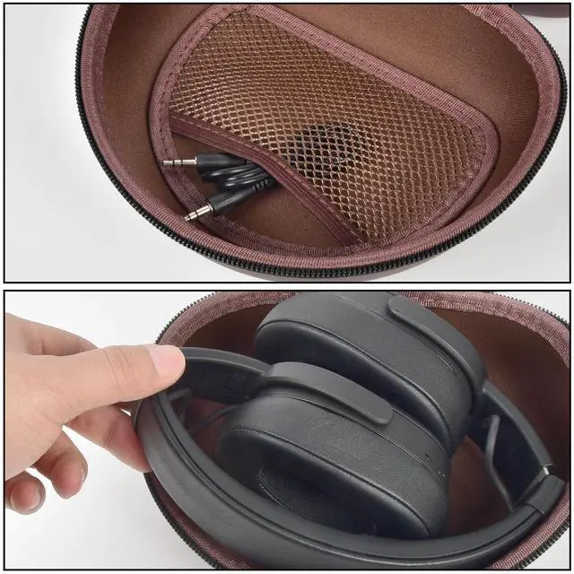 Alt view image 5 of 5 - Headphone Case for Skullcandy Crusher/Hesh/Evo Wireless Over-Ear Bluetooth Earphones, for Beats Studio Pro/ 3/Solo 4/3/2 Headphones and More Noise Cancelling Foldable Headset - Box Only (Brown)