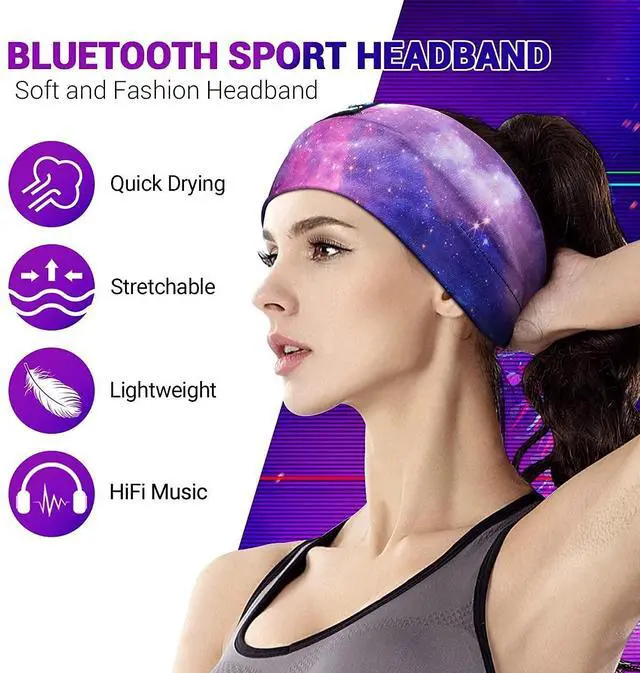 Alt view image 5 of 5 - LC-dolida Sleep Headphones Bluetooth Headband Sleeping Wireless Headband Headphones with Thin HD Stereo Speakers Perfect for Side Sleepers, Sport, Yoga, Travel
