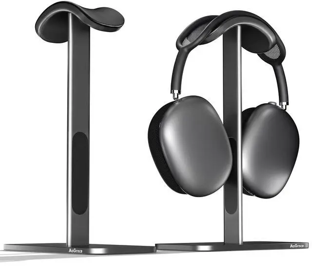 Main image of MaGrnce Headphone Stand for Airpods Max with Sleep Mode Aluminum Headphone Holder with Anti-Slip Base & Protective Leather Pad for Home/Game Room/Shop Headphone Storage/Display (Dark Grey)