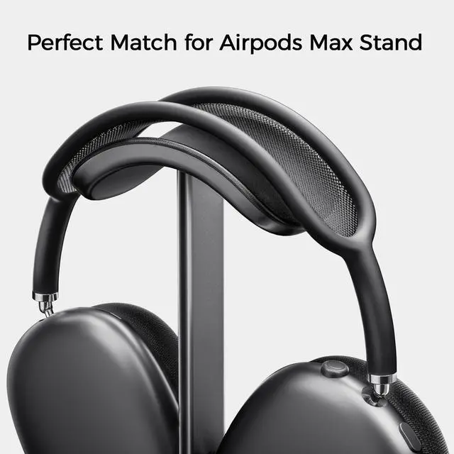 Alt view image 5 of 5 - MaGrnce Headphone Stand for Airpods Max with Sleep Mode Aluminum Headphone Holder with Anti-Slip Base & Protective Leather Pad for Home/Game Room/Shop Headphone Storage/Display (Dark Grey)