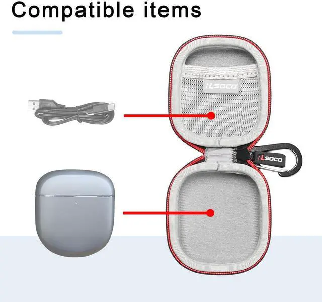 Alt view image 4 of 5 - RLSOCO Hard Case for Bose QuietComfort Ultra/QuietComfort Ultra 2/QuietComfort Earbuds II/Earbuds 2 Wireless Noise Cancelling Earbuds (Black)