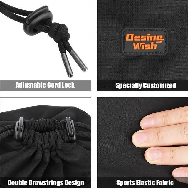 Alt view image 5 of 5 - Desing Wish Lightweight Headphone Storage Bag, Portable Headset Carrying Pouch Headphone Case Bag Soft Travel Pouch for Over-Ear Headphones/Gaming Headsets/Neckband Earbuds (Large Black)