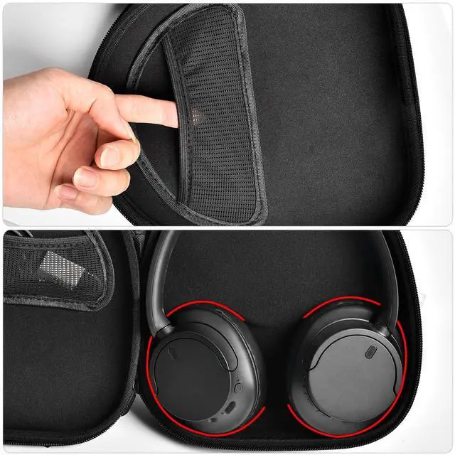 Alt view image 3 of 5 - PAIYULE Case Compatible with Sony WH-CH720N WH-CH520 WH-1000XM4 Noise Canceling Wireless Headphones Bluetooth Over The Ear Headset, Carrying Storage for JBL Tune 720BT 510BT (Box Only) (Black)