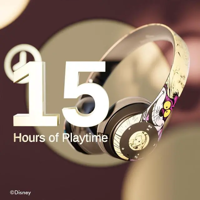 Alt view image 2 of 5 - Disney Alice in Wonderland Bluetooth Headphones - Wireless Headset W/Built in Mic and Up to 15 Hrs Playtime - Alice in Wonderland Gifts for Women and All Fans of Alice in Wonderland Stuff